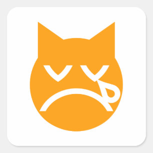 Drogen van Emoji Cat Vierkante Sticker