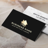 Droger Vent & Duct Reiniging Modern Zwart & Goud Visitekaartje