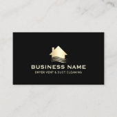 Droger Vent & Duct Reiniging Modern Zwart & Goud Visitekaartje (Voorkant)