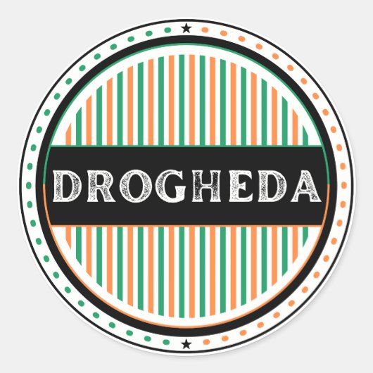 Drogheda City Pride Embleem – Ierse Identiteit Ronde Sticker (Voorkant)