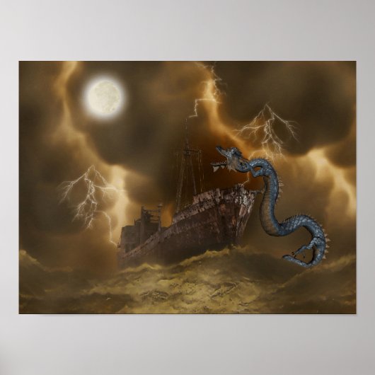 Drogon Ship Fantasy Art Poster (Voorkant)