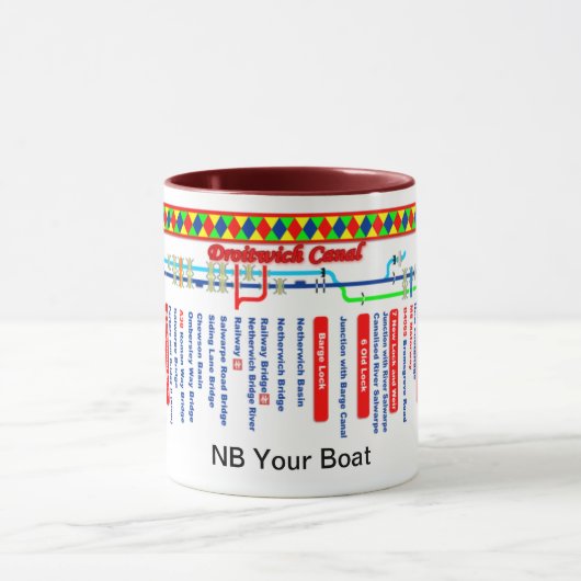 Droitwich Canal Route Map Mok (Midden)