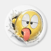 Drolii 3D Emoji Round Magnet (Voorkant)