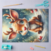 Droll Baby Rendier Kerst Rudolph Tissuepapier (Craft)