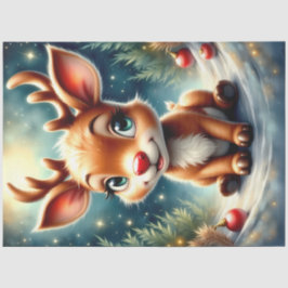 Droll Baby Rendier Kerst Rudolph Tissuepapier