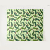 Droll feestelijk kerstpatroon met augurken wandkleed (Voorkant (horizontaal))