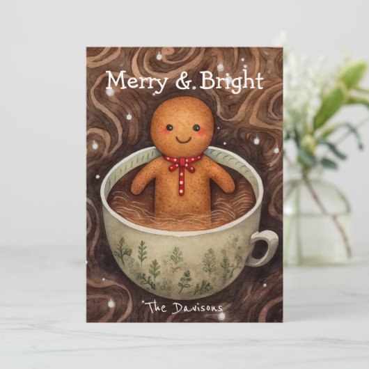 Droll Kerstkaart van Gingerbread (Staand voorkant)