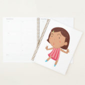Droll Klein Meisje in Roze Gestreepte Jurk Planner (Display)