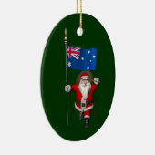 Droll Santa Claus met vlag van Australië Keramisch Ornament (Rechts)