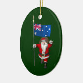 Droll Santa Claus met vlag van Australië Keramisch Ornament (Links)