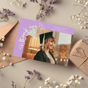 Droll Sterren Wisteria Afstudeer Foto Bedankt Aankondiging
