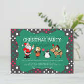 Drollere Kinderkerstfeest Uitnodiging (Staand voorkant)