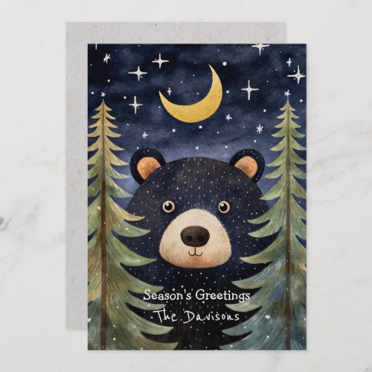 Drollige beren kerstkaart (Voorkant / Achterkant)