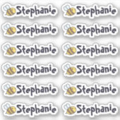 Drollige Bij Naamlabels - Set van 12 Sticker (Voorkant)