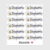 Drollige Bij Naamlabels - Set van 12 Sticker (Vel)