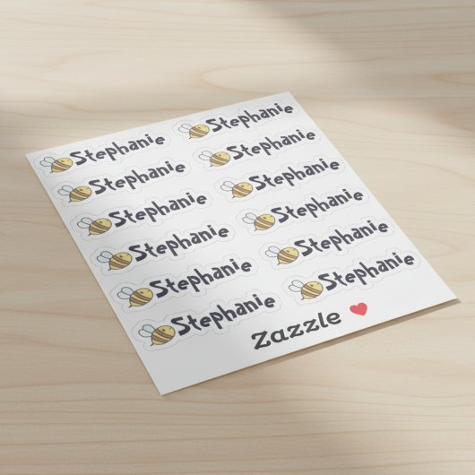 Drollige Bij Naamlabels - Set van 12 Sticker