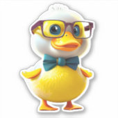 Drollige gele rubberen eend sticker (Voorkant)