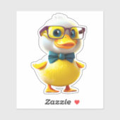 Drollige gele rubberen eend sticker (Vel)