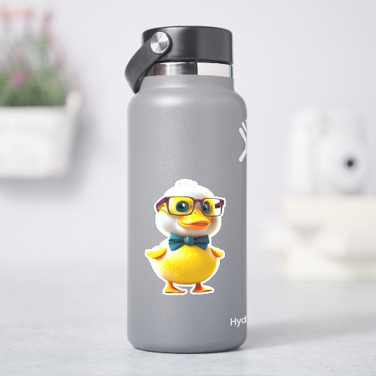 Drollige gele rubberen eend sticker (HydroFlask)