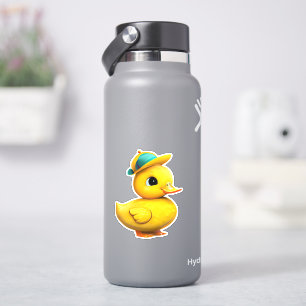 Drollige gele rubberen eend sticker