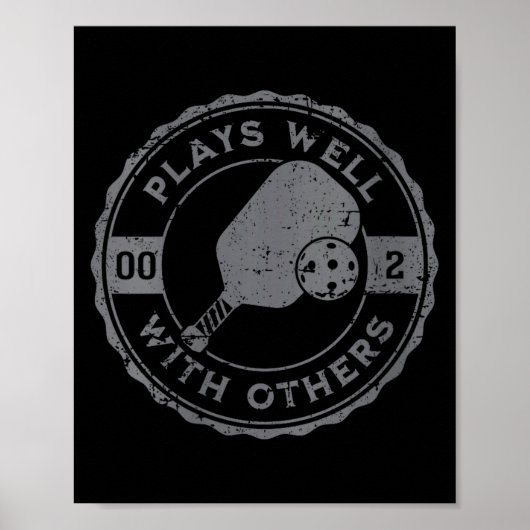 Drollige pickleball-spelletjes van vrouwen met and poster (Voorkant)