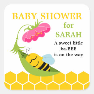 Drollle Bij Baby Shower Stickers