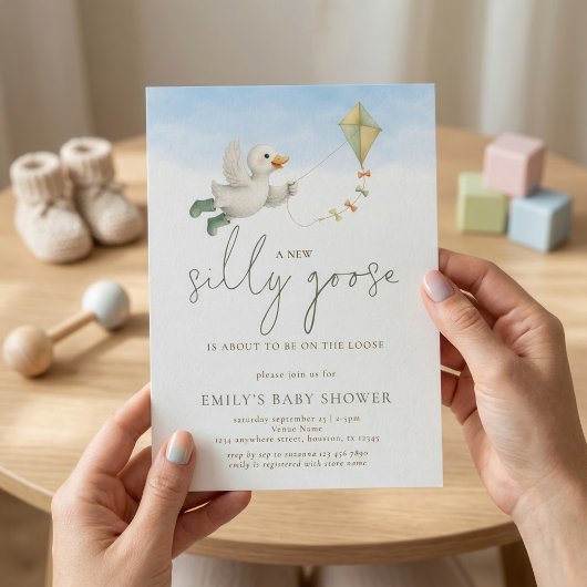 Drollle Gans Vlieger Baby Borrel Kaart