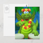 Drolly Dragons Drummer Briefkaart (Voorkant / Achterkant)