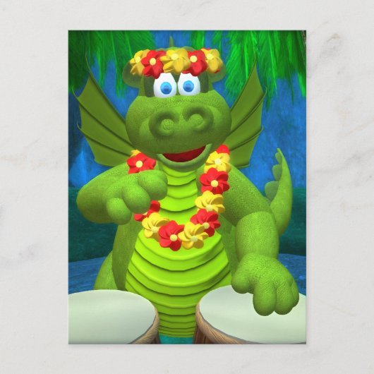 Drolly Dragons Drummer Briefkaart (Voorkant)