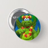 Drolly Dragons Party Fun Ronde Button 5,7 Cm (Voorkant /achterkant)