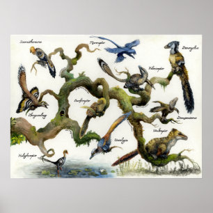 Dromaeosaur Familie Stamboom Print