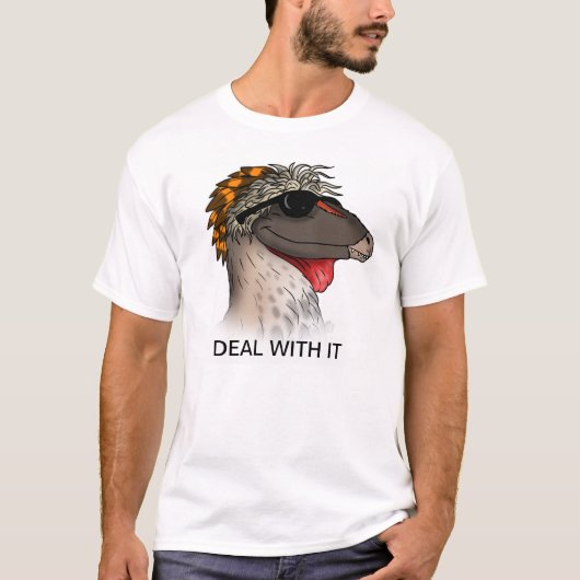Dromaeosaur gaat ermee om t-shirt (Voorkant)