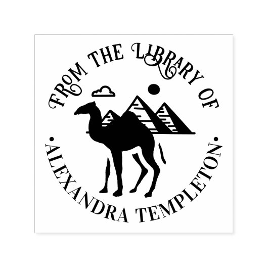 Dromedaris Kameel Silhouet Piramides Bibliotheek B Zelfinktende Stempel (Design)