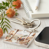 Dromedariskameel en het woestijndorp Al Jazee Sleutelhanger (Voorkant Rechts)