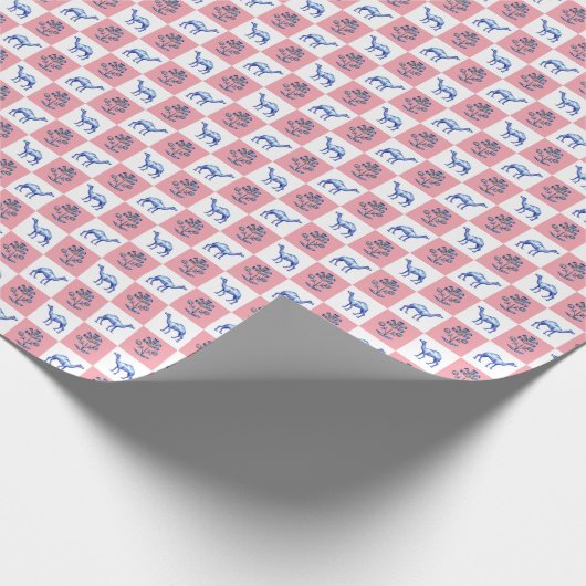 Dromedariskamelen en Lotus Bloem Block Print Cadeaupapier (Hoek)