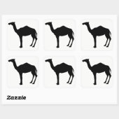Dromedary Silhouette Vierkante Sticker (Vel)
