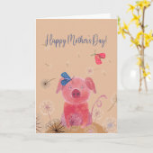 Dromelig varkenskaartje kaart (Gele Bloem)