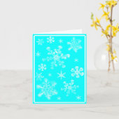 Dromely Aqua Winter Snowflake Folded Wenskaart Kaart (Gele Bloem)