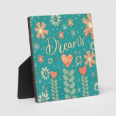 Dromen Aqua Roze Inspirerend Bloemen  Fotoplaat (Voorkant)