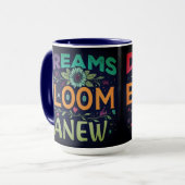 Dromen beginnen een nieuwe Mok (Voorkant links)