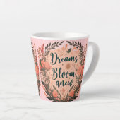 Dromen beginnen met een nieuwe latte Mok (Rechterhoek)
