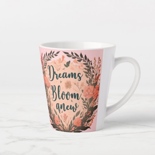Dromen beginnen met een nieuwe latte Mok (Rechts)