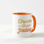 Dromen beginnen reis mok (Voorkant rechts)