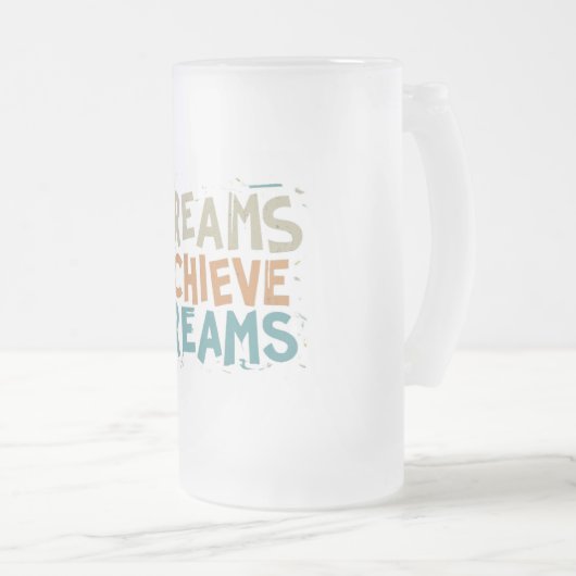 Dromen bereiken dromen." matglas bierpul (Voorkant rechts)