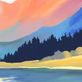 Dromen bij de bergen Lake Sanctuary Foto Afdruk