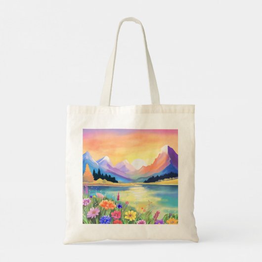 Dromen bij de bergen Lake Sanctuary Tote Bag (Achterkant)