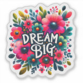 Dromen bloeien met levendige bloemen sticker (Voorkant)