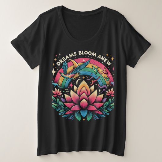 Dromen bloeien weer grote maat t-shirt (Design voorkant)
