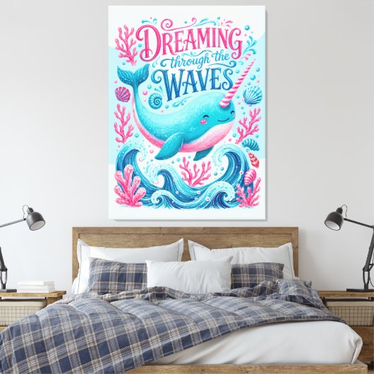 Dromen door de golven canvas afdruk (Insitu (Slaapkamer))