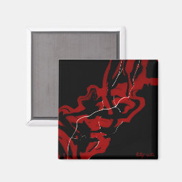 Dromen en Nachtmerries Rood Abstracte Vloeibare Ku Magneet